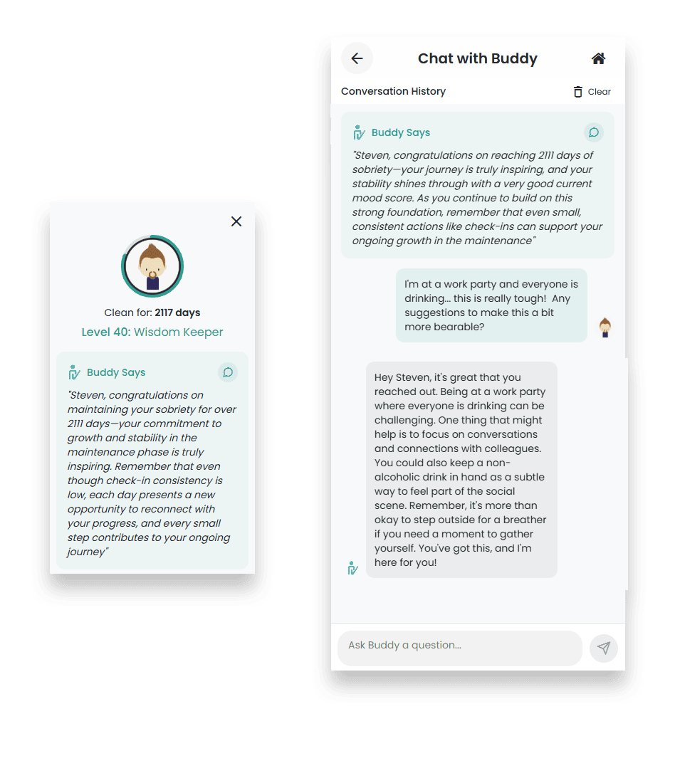 SoberBud AI coach interface